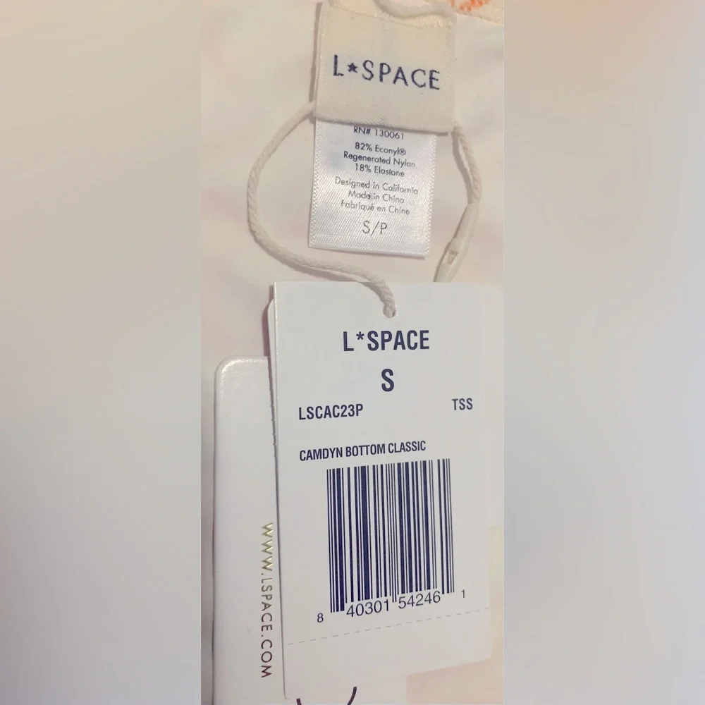 NWT L*Space Set Avery Bikini Top and Camdyn Bikini Bottom Small Orange/White - Picture 11 of 15